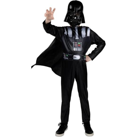 STAR WARS Darth Vader Official Youth Halloween Costume - Printed Jumpsuit with - Picture 5 of 7